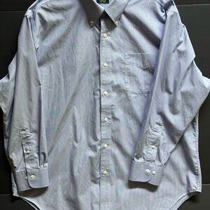 Ralph Lauren Button Down Men’s 17.5 32/33 Blue Striped Dress Shirt